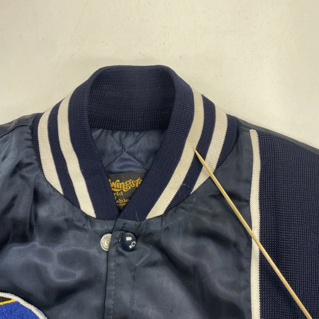 Vintage US Navy Satin Bomber Jacket Size Large Patches 90s