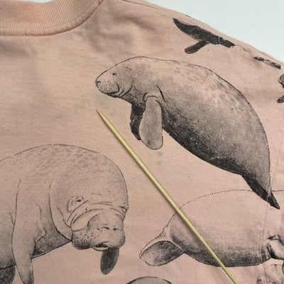 Vintage Manatee T-Shirt Size XL All Over Print Nature 90s