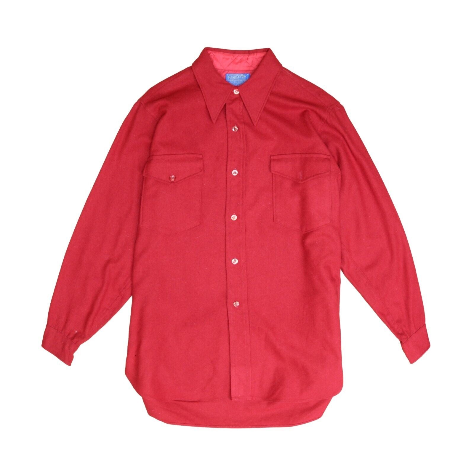 Pendleton Western Wear Long Sleeve Red Virgin Wool store Shirt