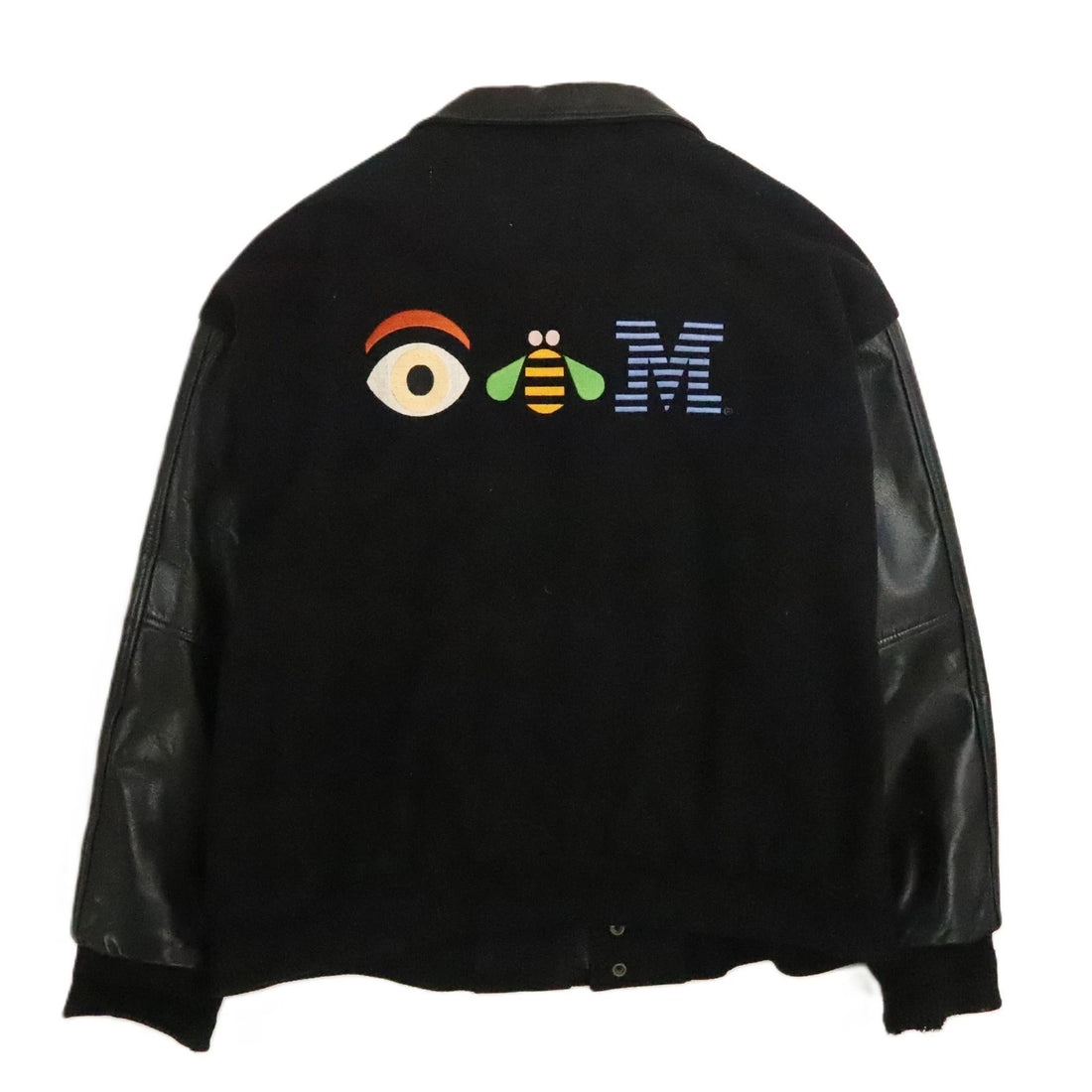 Vintage IBM Leather Wool Varsity Jacket Size 2XL