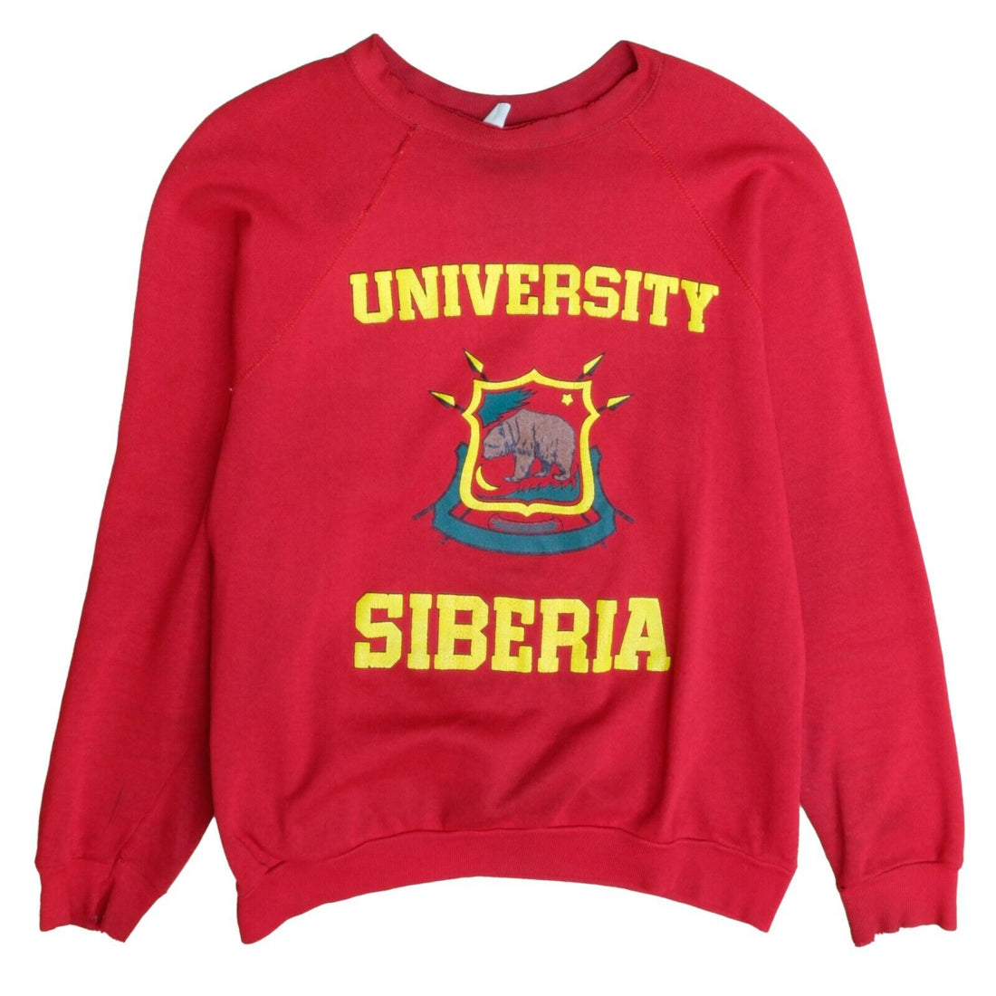 Vintage Siberia University Sweatshirt Crewneck Size Large 80s 90s