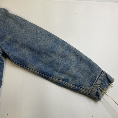 Vintage Lee PATD-153438 Denim Trucker Jacket Size 40L Blanket Lined Distressed