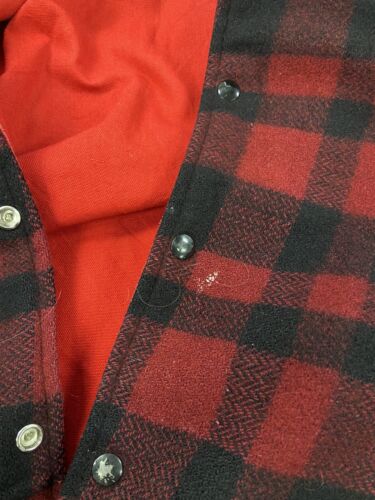 Vintage Hydro Duck Weather Chief Reversible Coat Jacket Size Medium Red Plaid