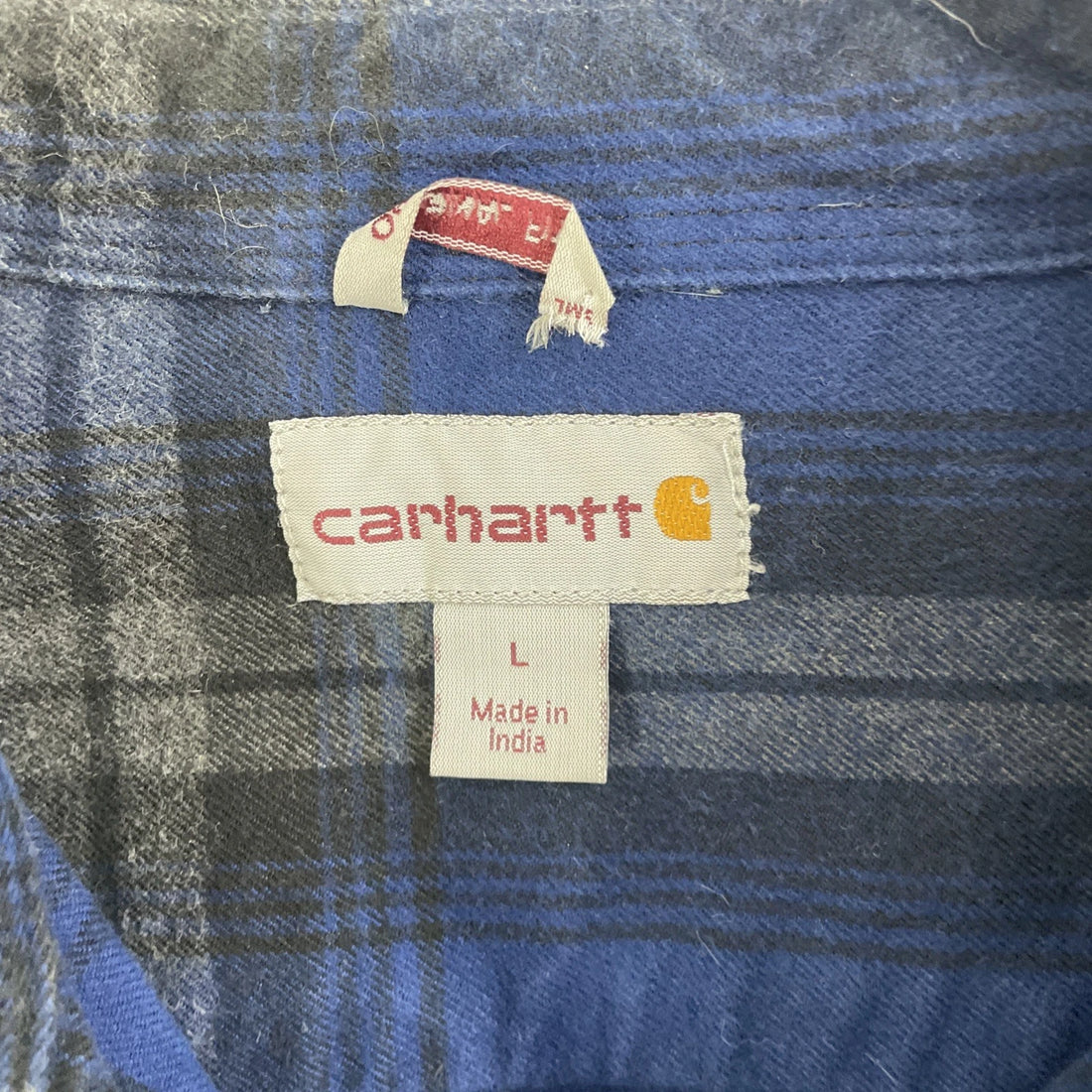 Carhartt Button Up Shirt Size Large Blue Plaid