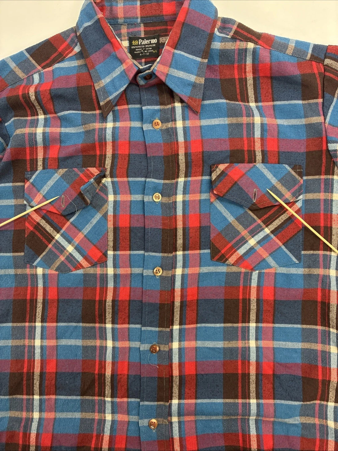 Vintage Palermo Button Up Shirt Size Large Plaid