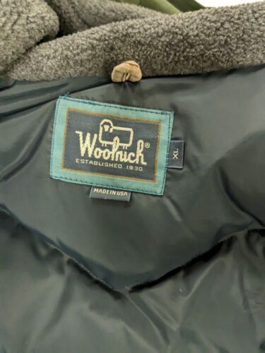 Vintage Woolrich Bomber Jacket Size XL Fleece Lined Green Insulated