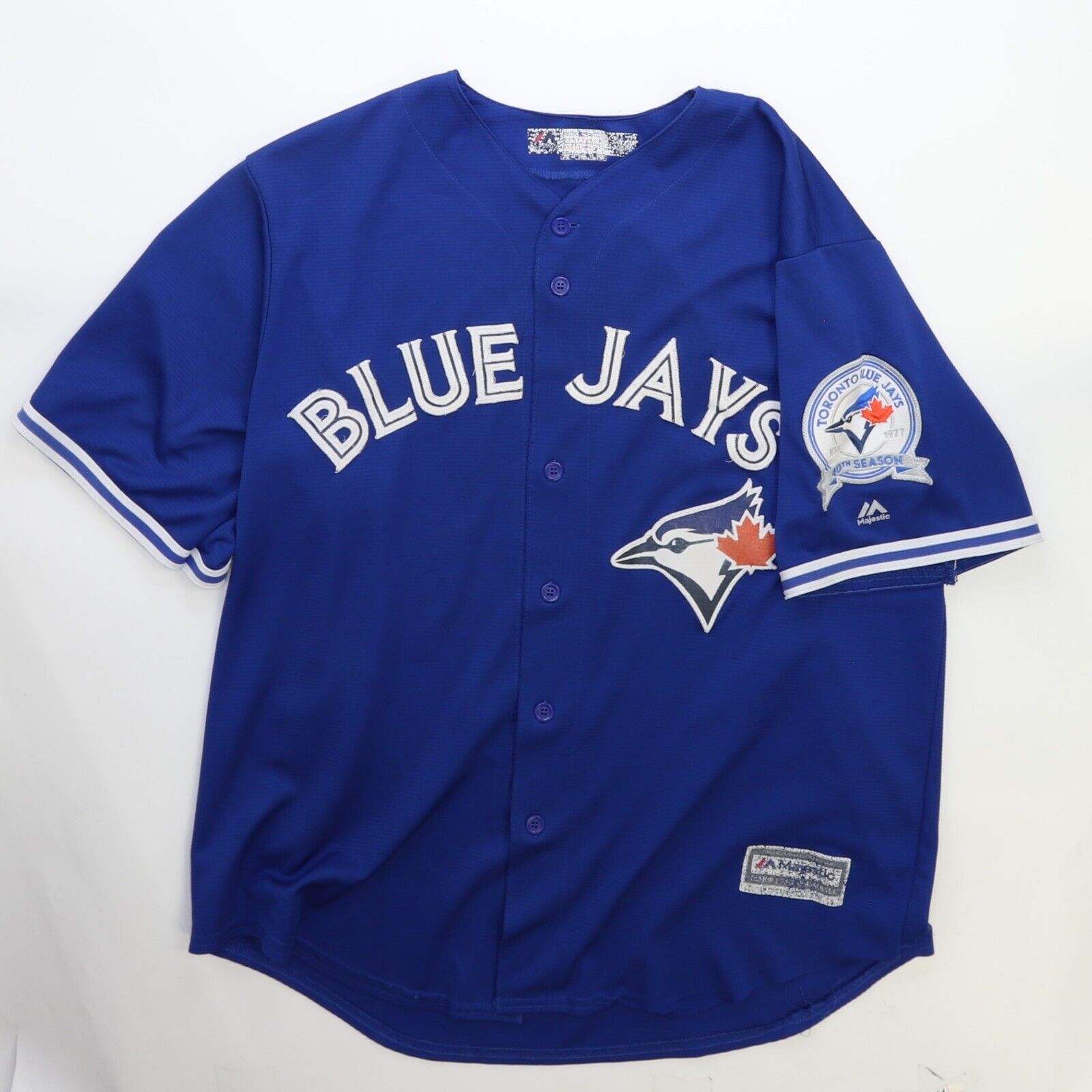 Toronto Blue Jays Majestic Jersey Size XL Blue MLB Throwback Vault