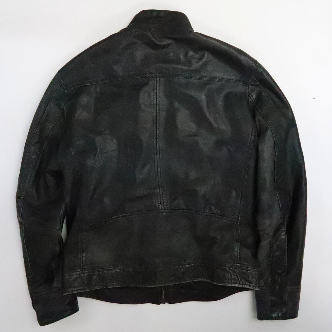 State Leather Bomber Jacket Size Large Black