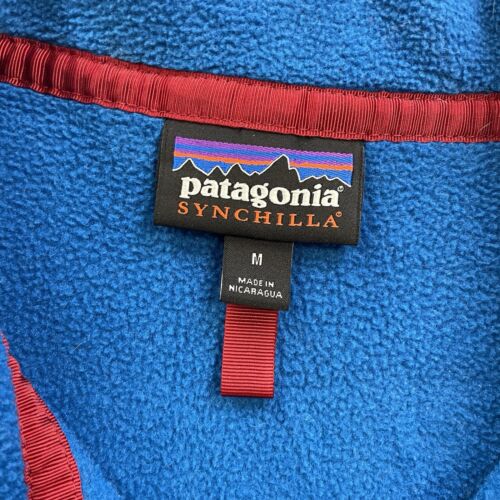 Patagonia Synchilla Snap T Fleece Jacket Size Medium Blue