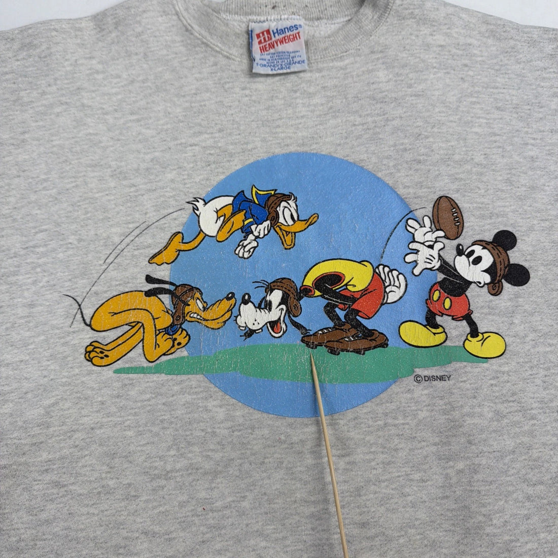 Vintage Mickey Mouse Disney Football Crewneck Sweatshirt Size XL