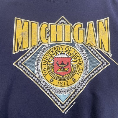Vintage Michigan Wolverines Nutmeg Crewneck Sweatshirt Large 90s NCAA