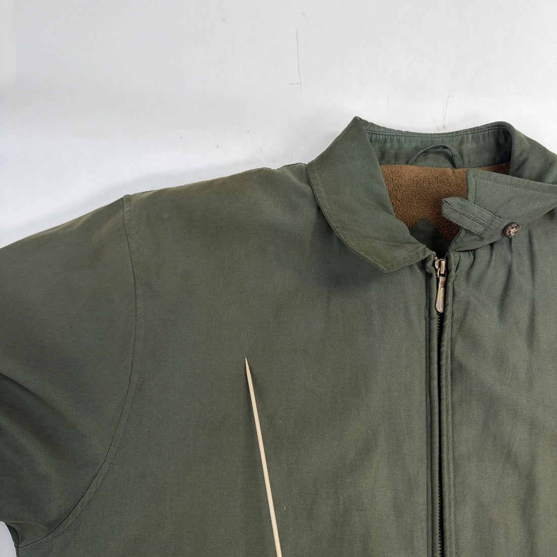 London Fog Bomber Jacket Size Large Green Fleece Lined