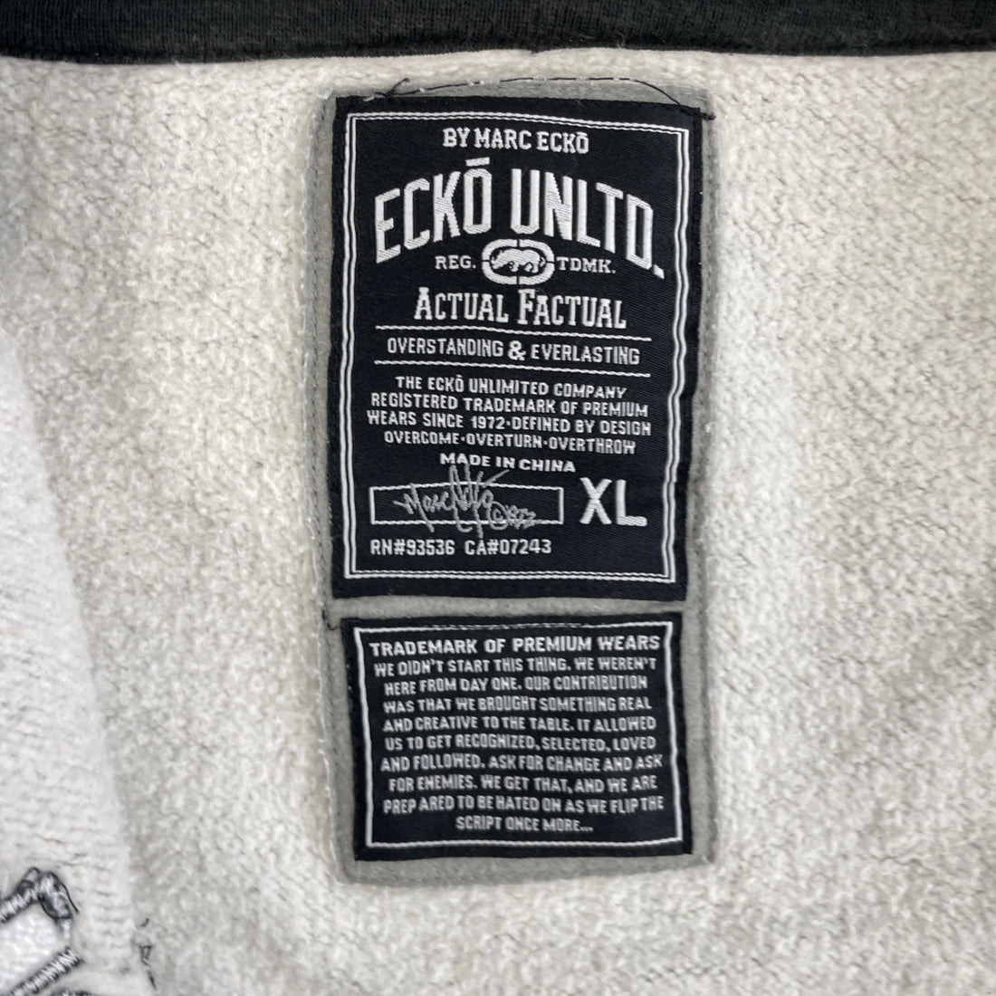 Vintage Ecko Unltd Sweatshirt Hoodie Size XL Gray Y2K