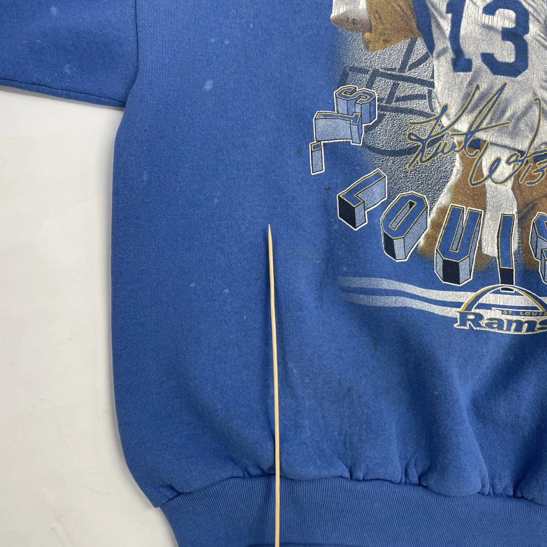 Vintage Kurt Warner St. Louis Rams Sweatshirt Crewneck Size XL 90s NFL