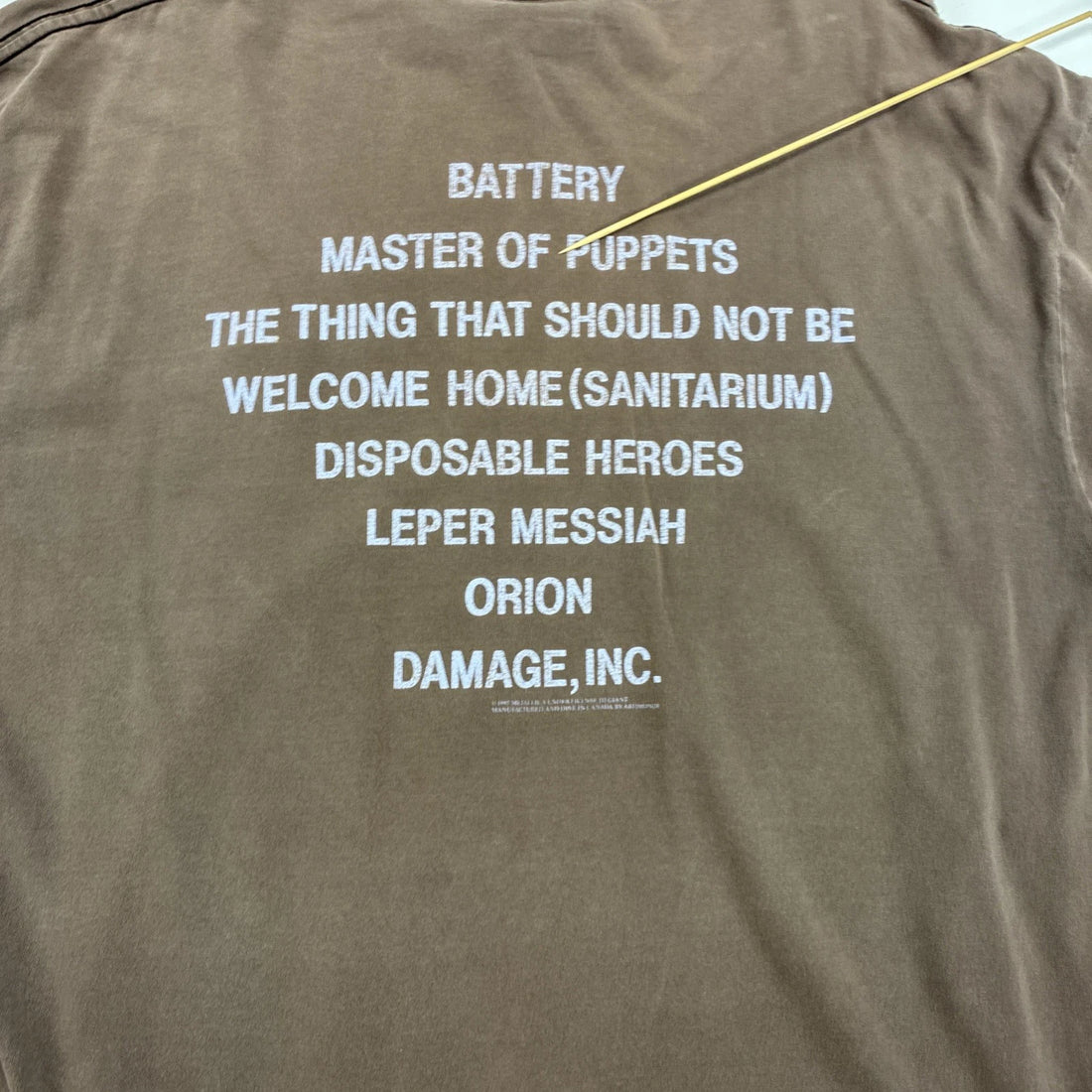 Vintage Metallica Master Of Puppets Artimonde T-Shirt Size XL 1997 90s