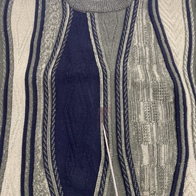 Vintage Alan Stuart 3D Knit Crewneck Sweater Size XL Green Coogi Style