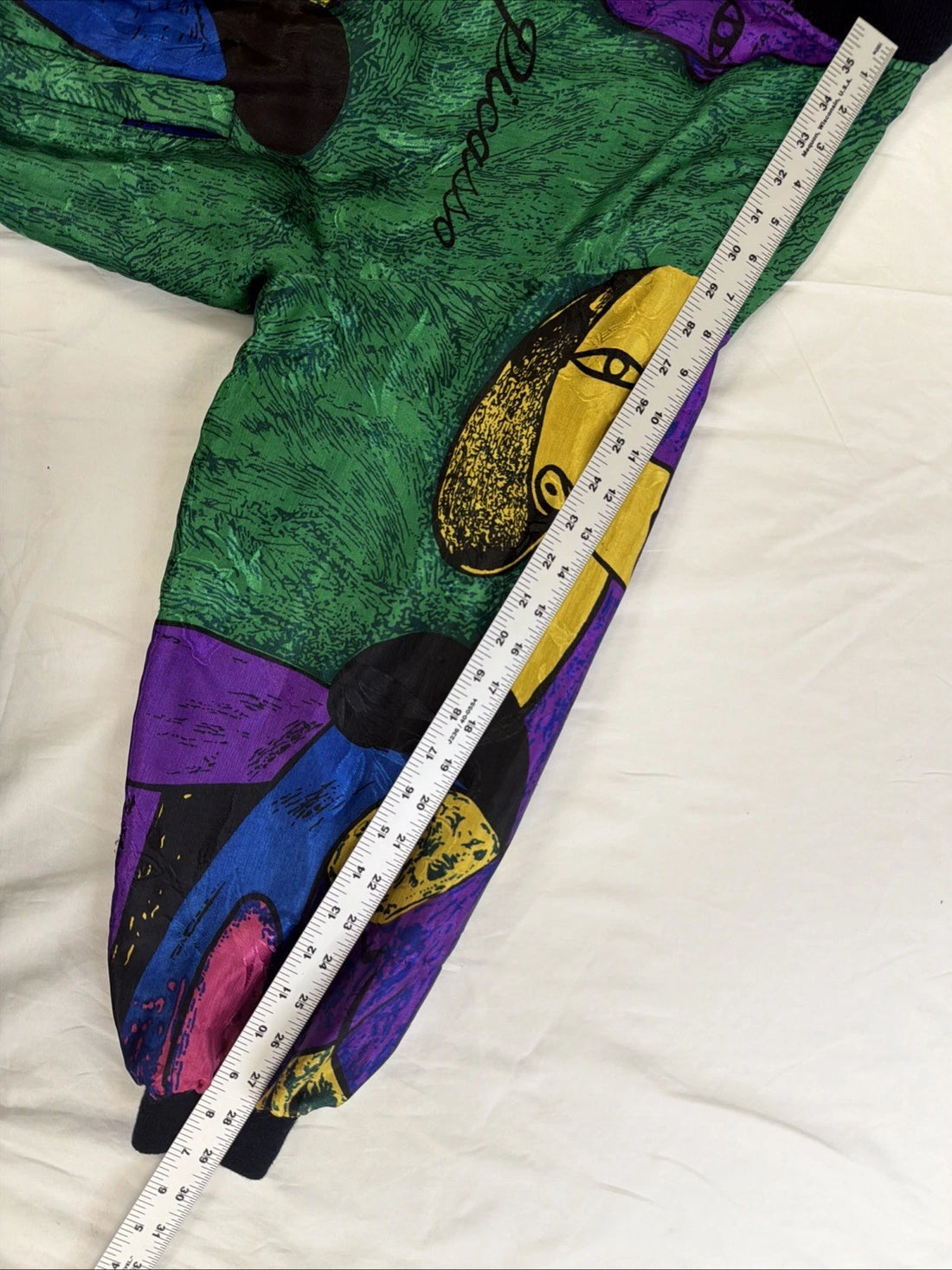 Vintage Picasso Bomber Jacket Size Large Art All Over Print