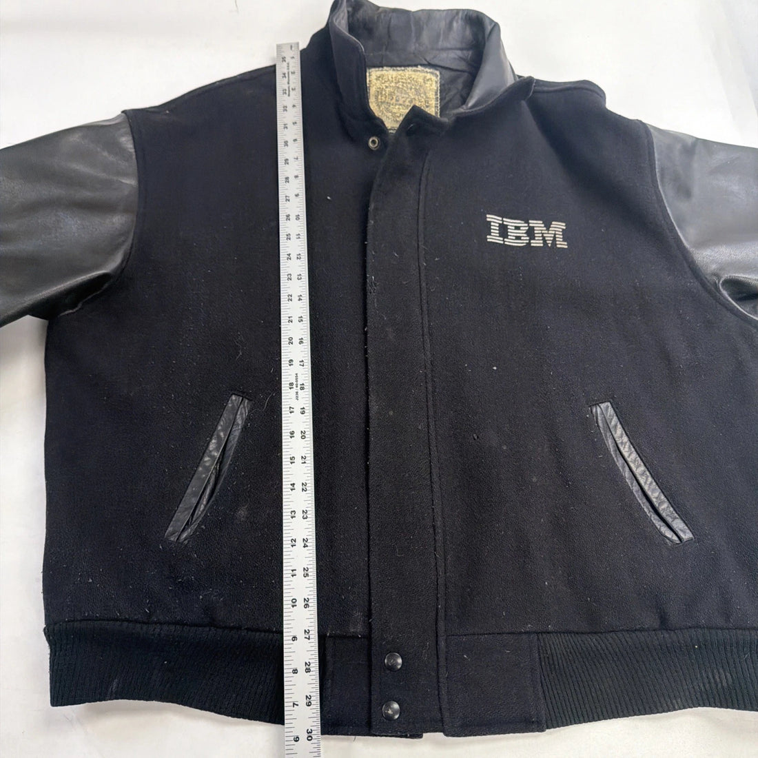 Vintage IBM Leather Wool Varsity Jacket Size 2XL