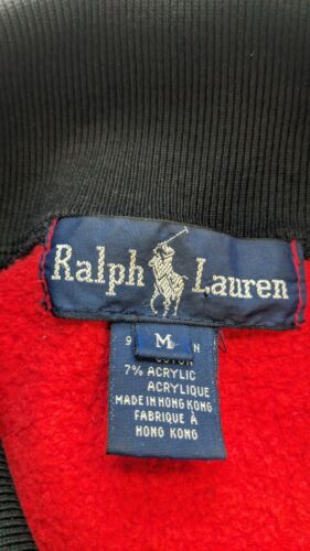 Vintage Polo Ralph Lauren 1/4 Zip Pullover Sweatshirt Size Medium Red