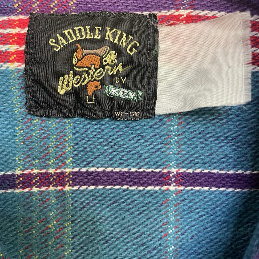 Vintage Saddle King Western Pearl Snap Shirt Size Large Plaid