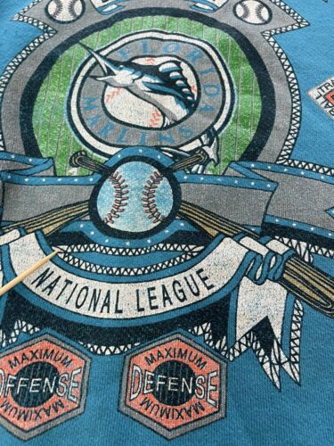 Vintage Florida Marlins Sweatshirt Crewneck Size Large 90s MLB