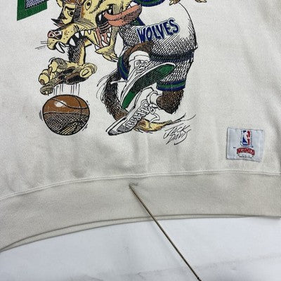 Vintage Minnesota Timberwolves Nutmeg Crewneck Sweatshirt Size XL 90s NBA