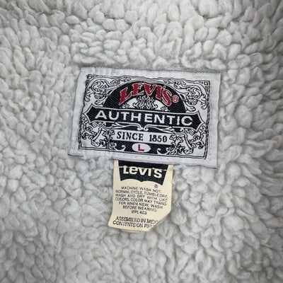 Vintage Levi's Denim Trucker Jacket Size Large Sherpa