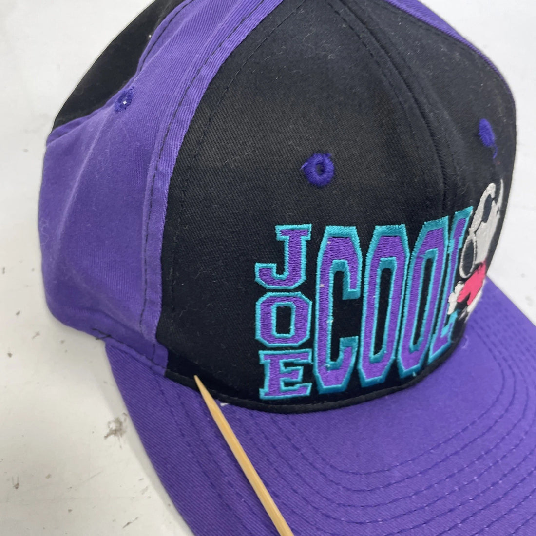 Vintage Joe Cool Peanuts Blockhead Snapback Hat Cap OSFA 90s