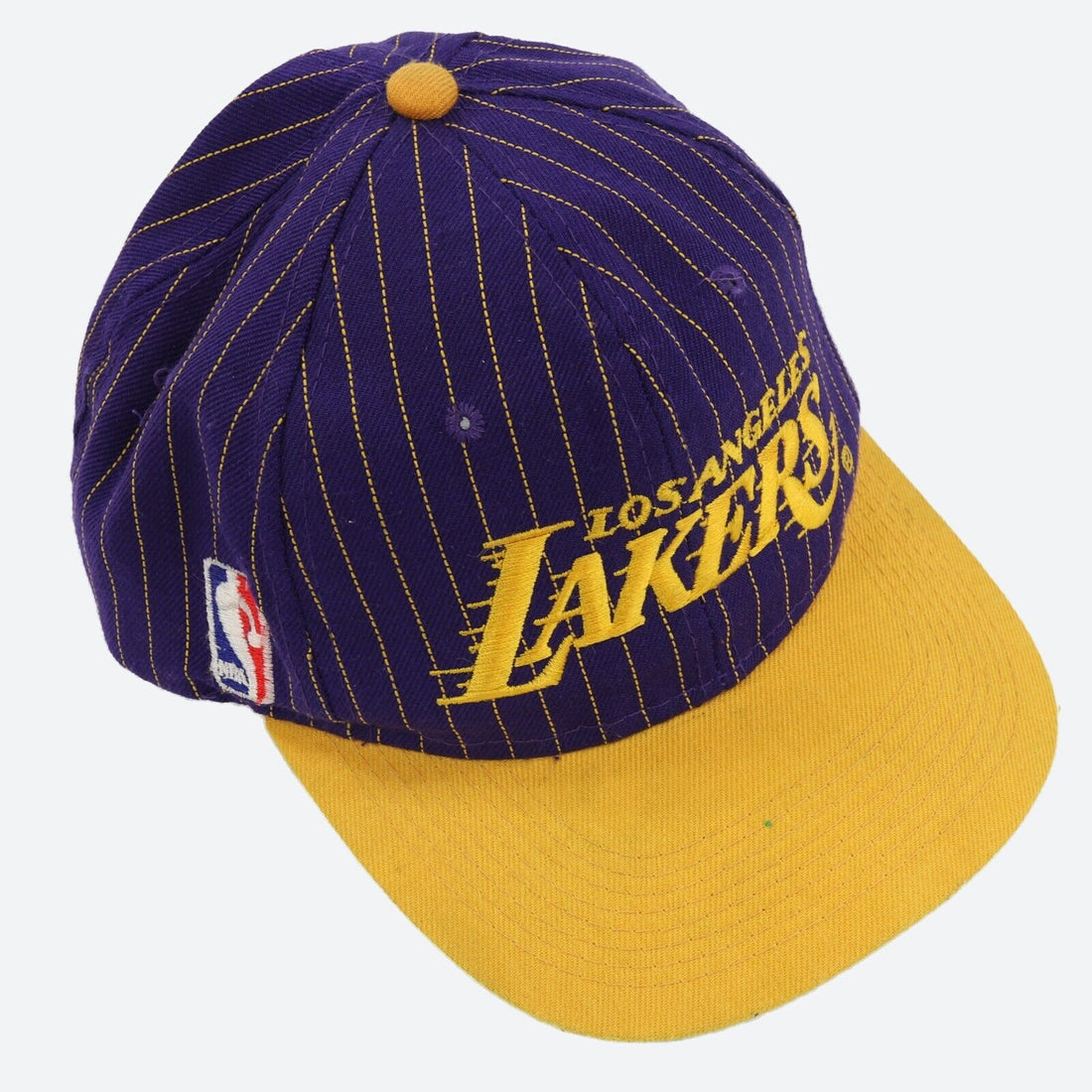 Vintage Los Angeles Lakers Wool Pinstripe Snapback Hat Cap OSFA 90s NBA