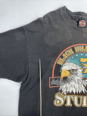 Vintage Harley Davidson Motorcycles Sturgis Black Hills Rally Eagle T-Shirt 2XL