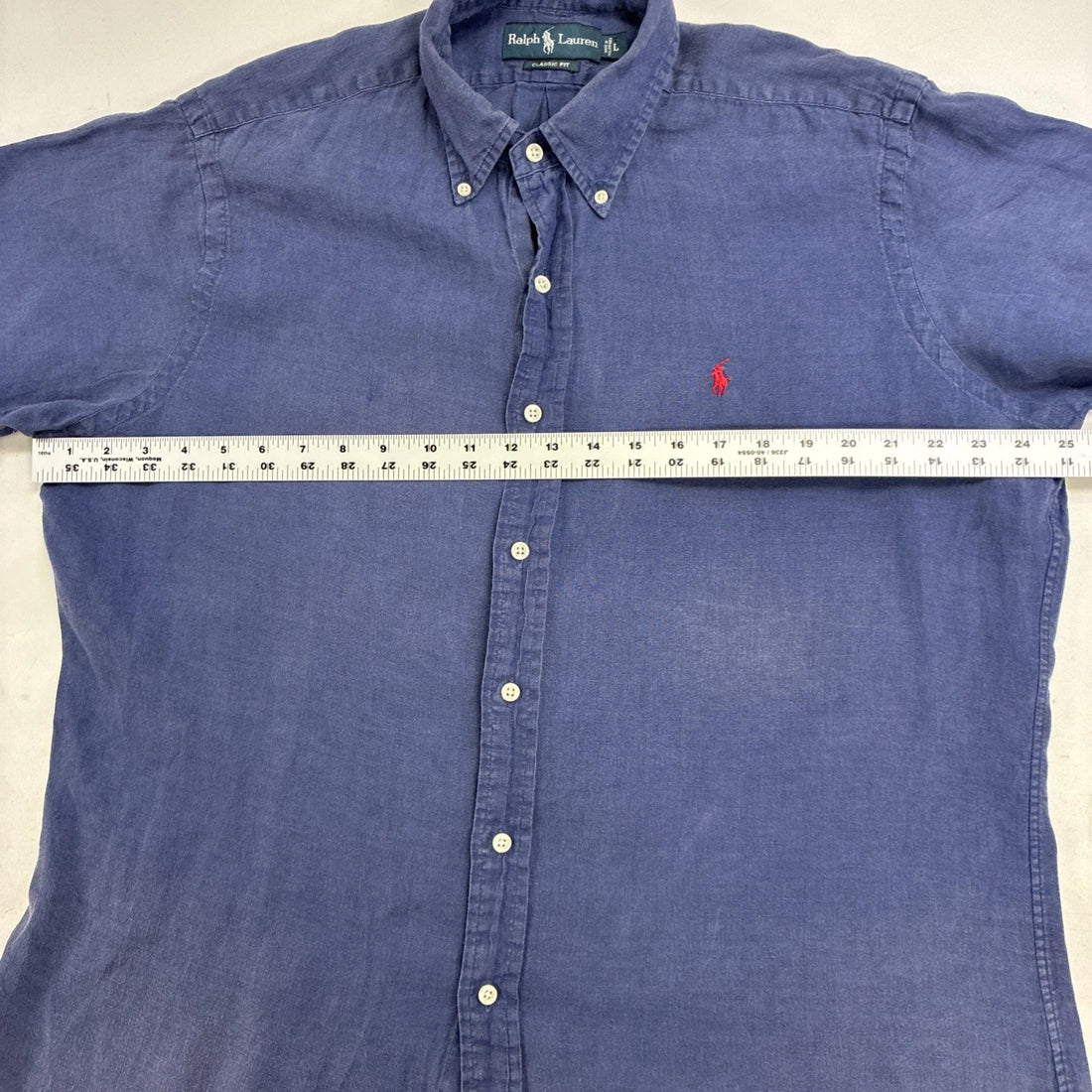 Vintage Ralph Lauren Short Sleeve Button Up Shirt Large Blue