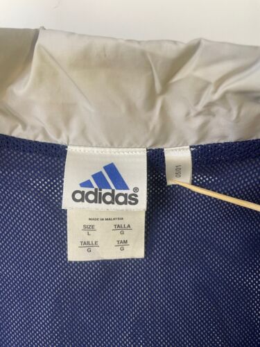 Vintage Adidas Windbreaker Light Jacket Size Large Blue Gray