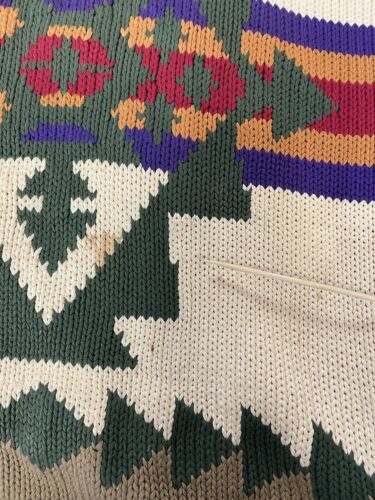 Vintage Claiborne Wear Aztec Pullover Sweater Size Large