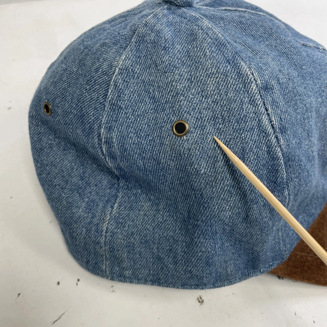 Vintage Winnie The Pooh Disney Denim Leather Hat Cap OSFA