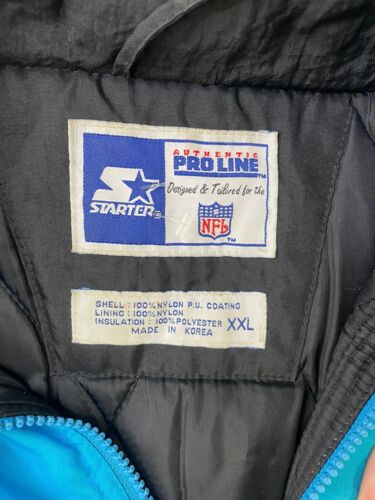 Vintage Carolina Panthers Starter Puffer Jacket Size 2XL 90s NFL