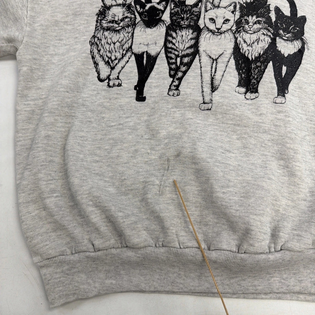 Vintage Cat Crewneck Sweatshirt Size Large Double Sided 90s