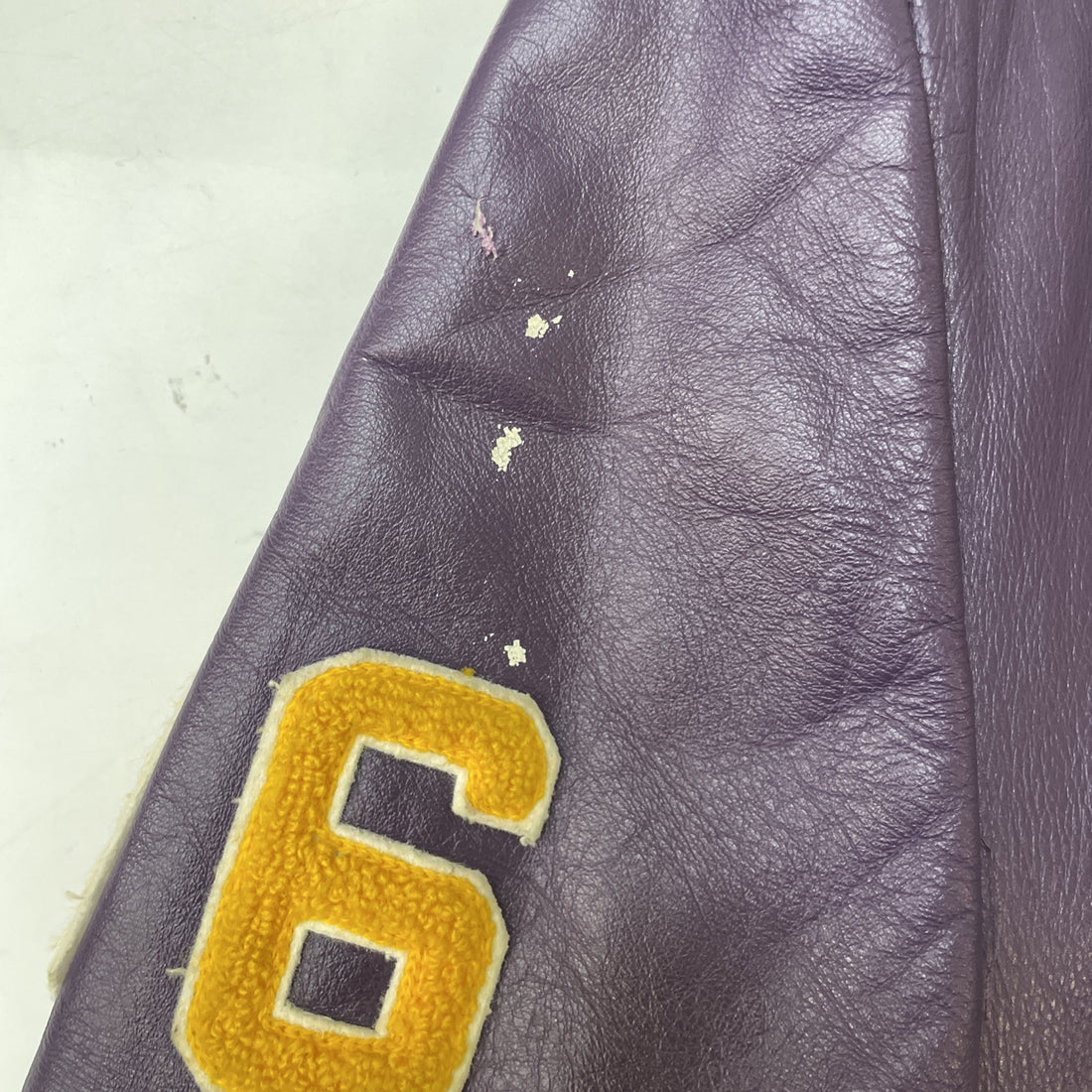 Vintage Wilfred Laurier University Leather Varsity Jacket Size 42 Purple