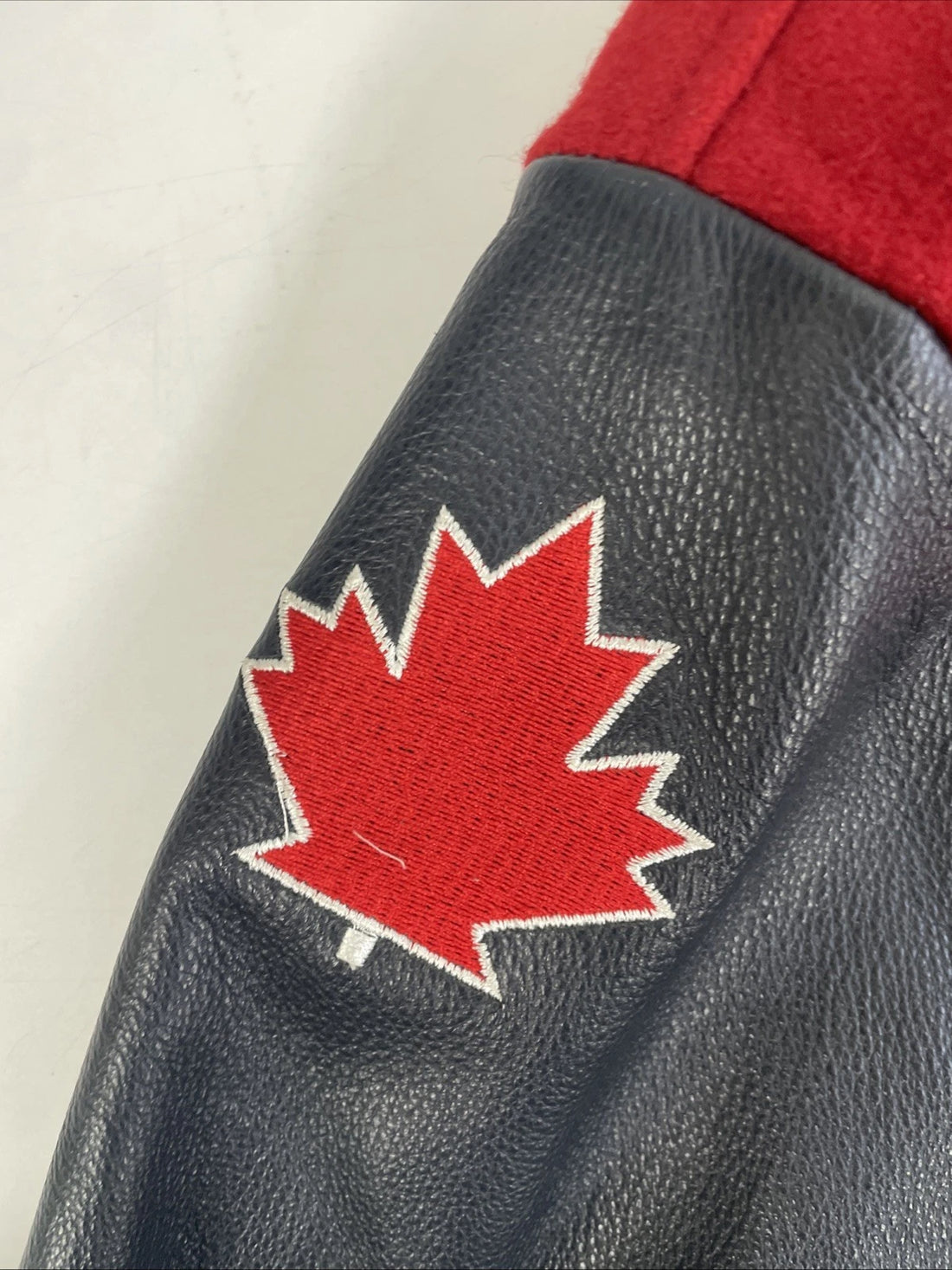 Vintage Oshawa Minor Generals Hockey Leather Wool Varsity Jacket XL Tall