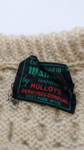 Vintage Maire Molloys Wool Cable Knit Sweater Size Small Fisherman