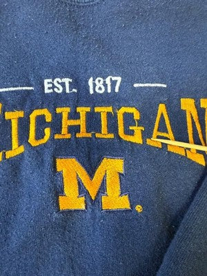 Vintage Michigan Wolverines Crewneck Sweatshirt Size XL Embroidered NCAA