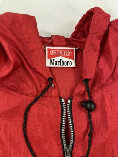 Vintage Marlboro Unlimited Anorak Windbreaker Light Jacket Size 2XL Red