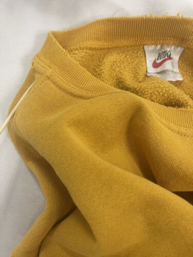 Vintage Nike Sweatshirt Crewneck Size XL Yellow Green Embroidered Swoosh 90s