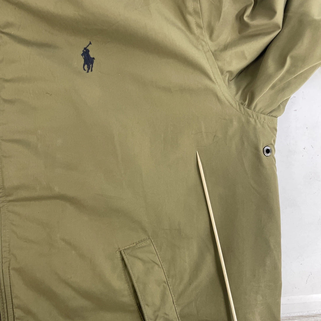 Vintage Polo Ralph Lauren Bomber Jacket Size Large Green Fleece Lined