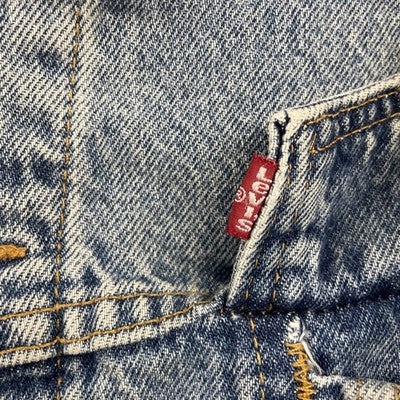 Vintage Levi Strauss & Co. Denim Trucker Jacket Size XL Plaid Lined 70518-0350