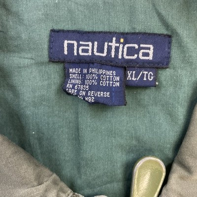 Vintage Nautica Parka Coat Jacket Size XL Green