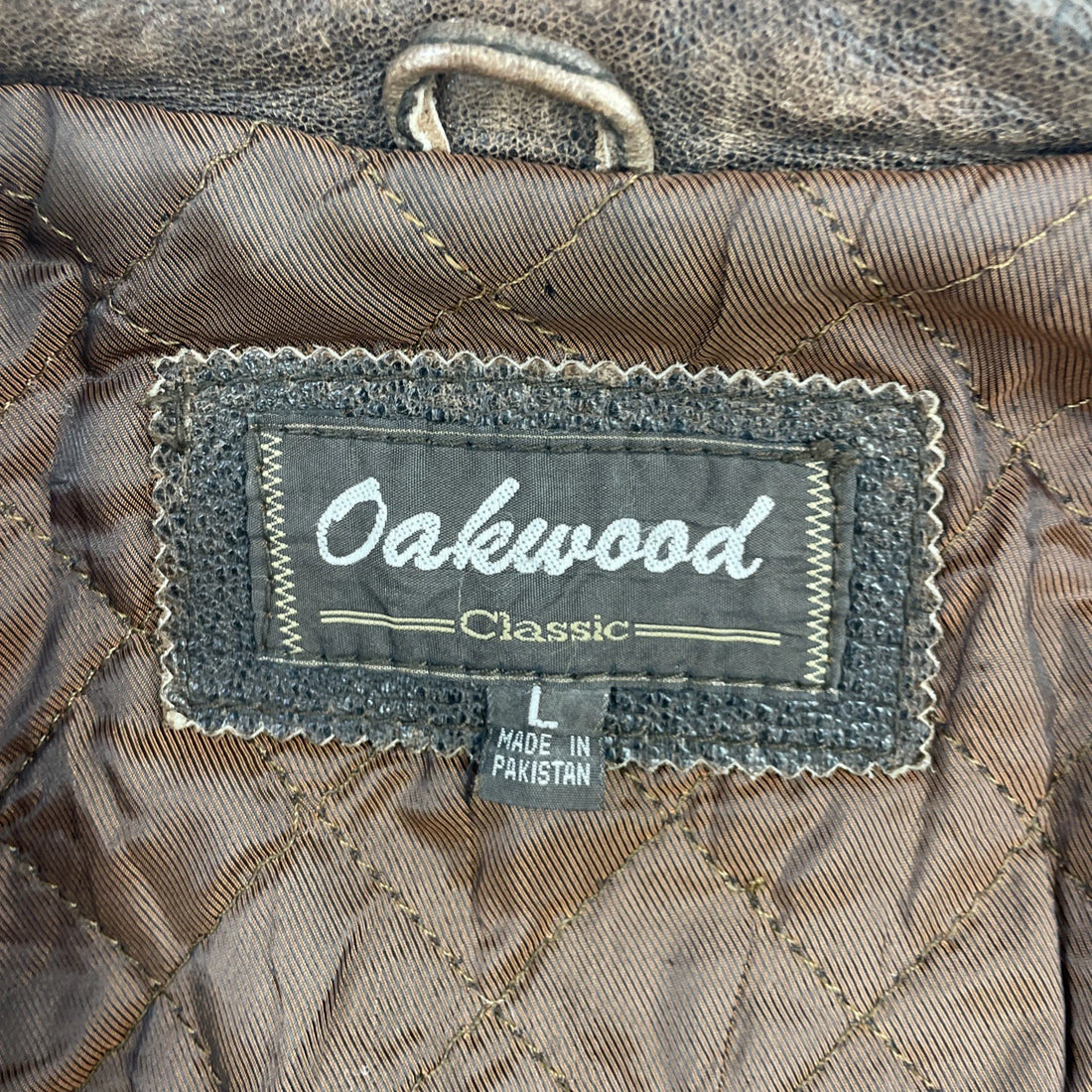 Oakwood Classic Leather Coat Jacket Size Large Brown