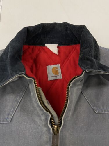 Vintage Carhartt Canvas Bomber Work Jacket Size 2XL Blue