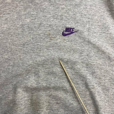 Vintage Nike Crewneck Sweatshirt Size Large Gray Embroidered 80s 90s