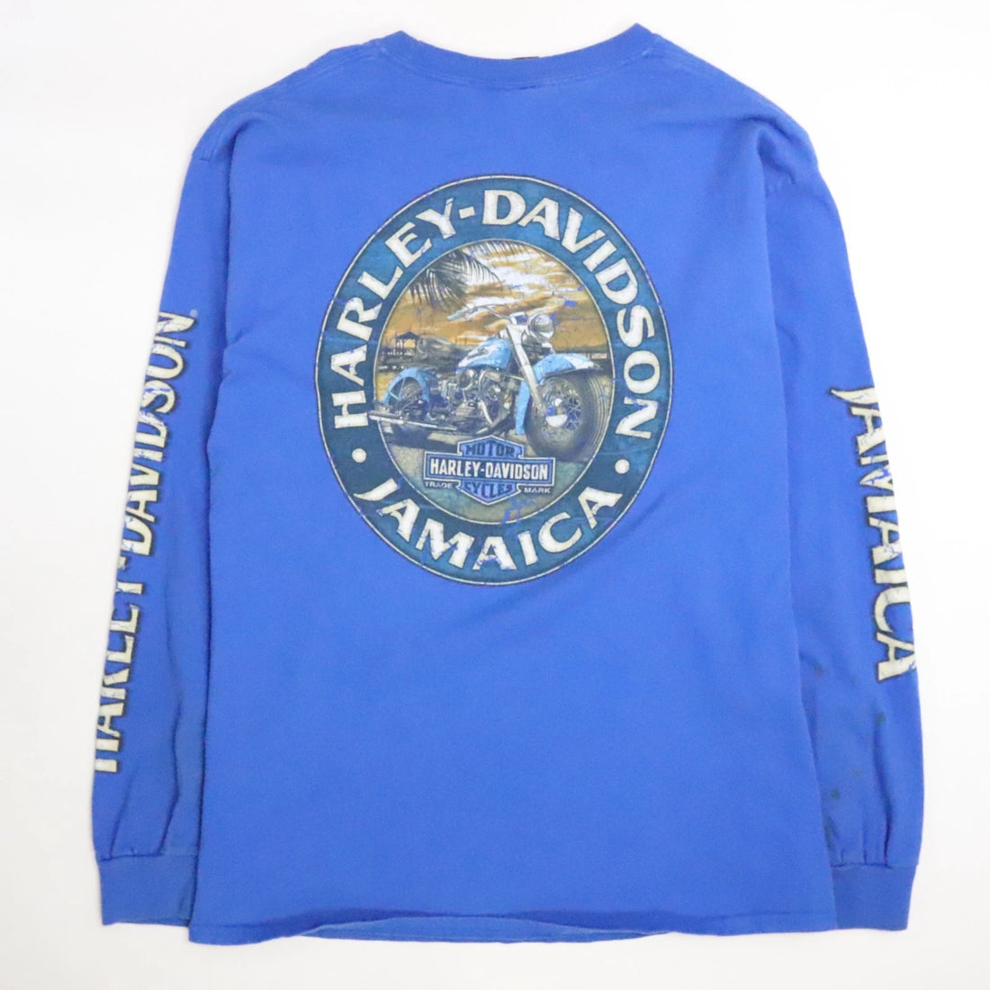 Harley Davidson Jamaica Long Sleeve T-Shirt Size Large Blue