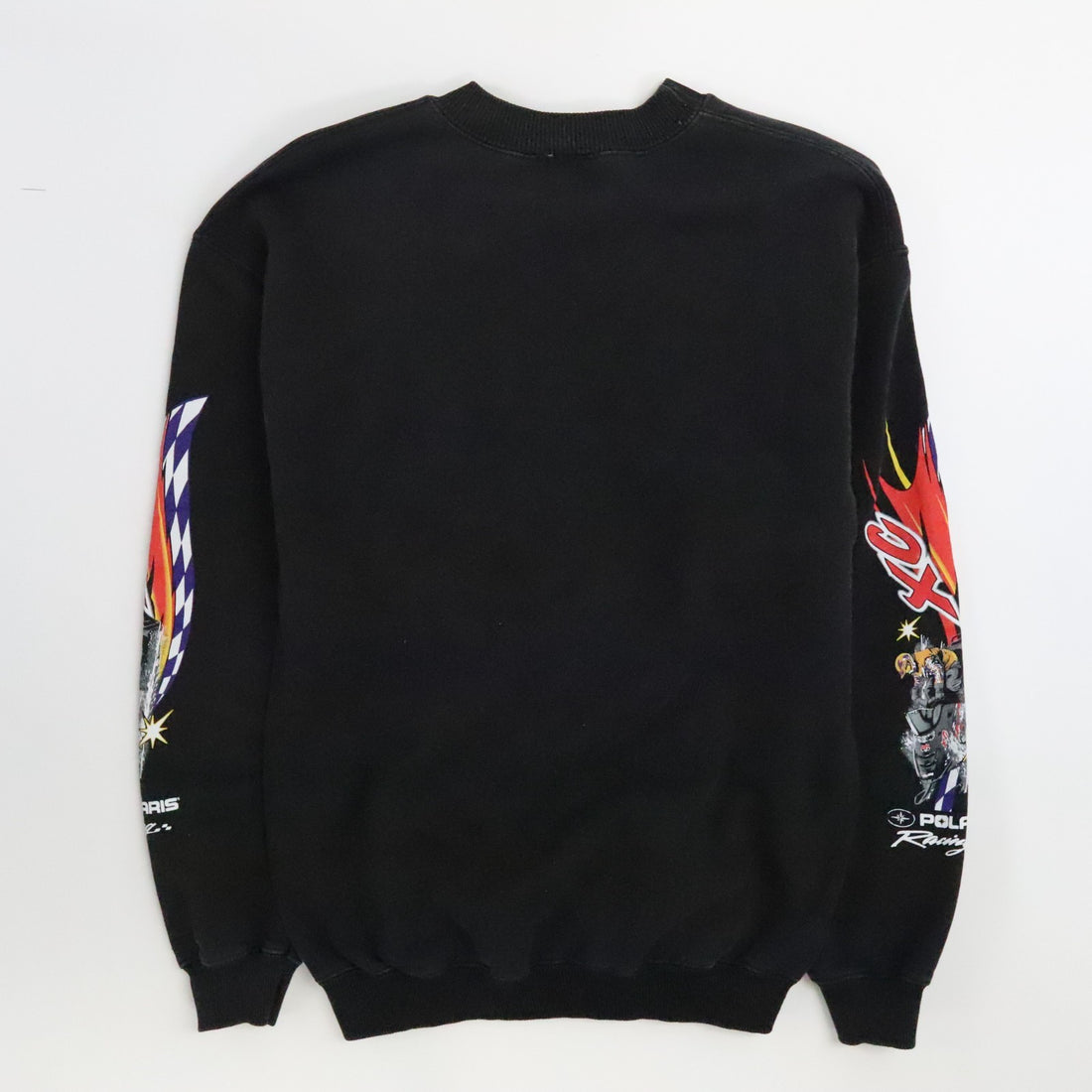 Vintage Polaris Racing XS Snowmobile Crewneck Sweatshirt Size Medium Black